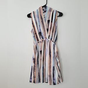 Bar III Multicolor Sleeveless Vertical Stripe Mini Dress